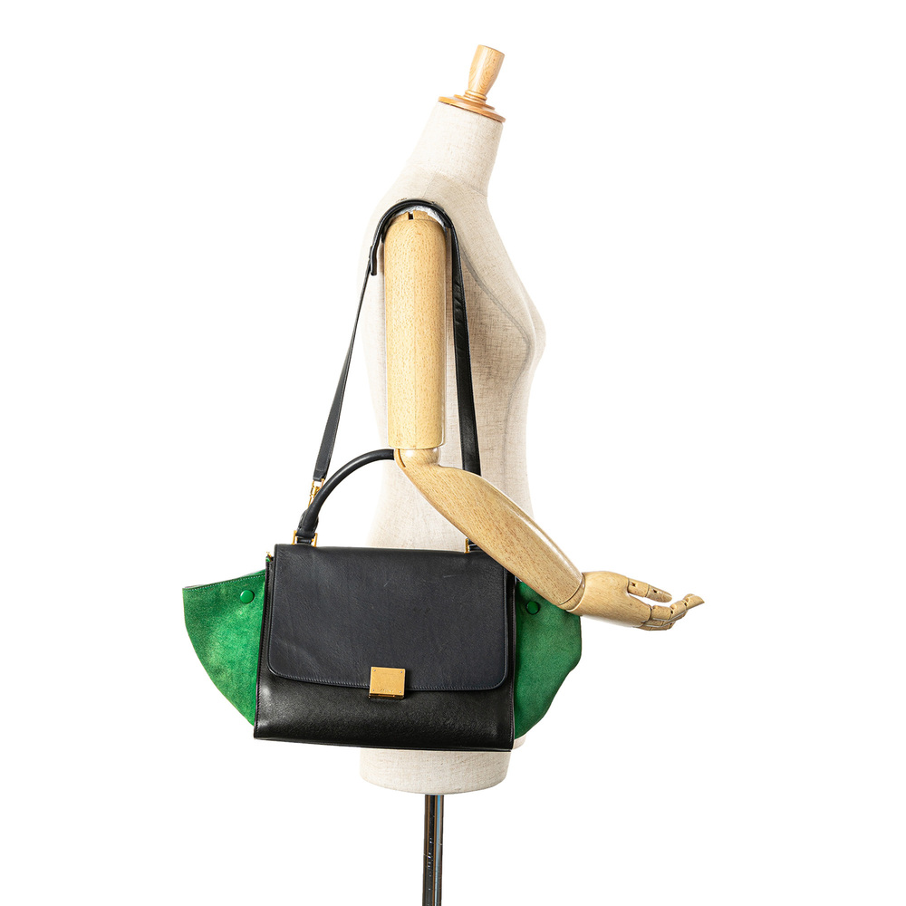 Pre-Loved Celine Medium Tricolor Leather Trapeze Satchel - Picture 12 of 12